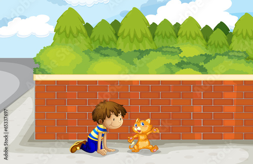 A boy and his pet