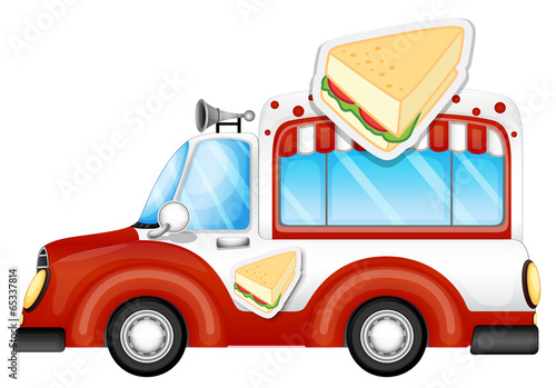A vehicle selling sandwiches