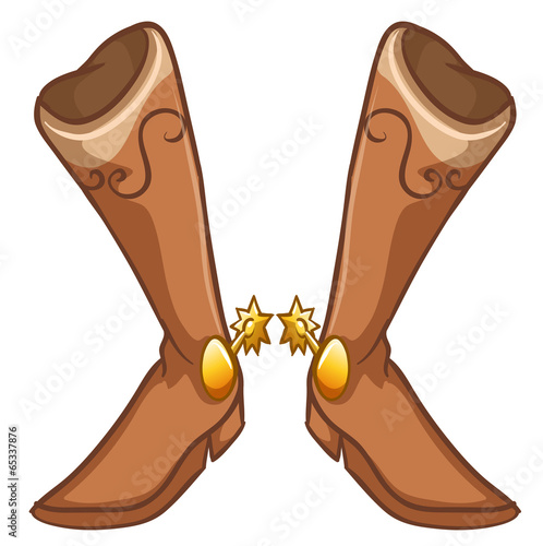 A pair of boots with a gold design