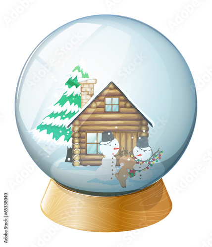 Snowmen inside the crystal ball