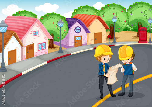 Engineers at the road