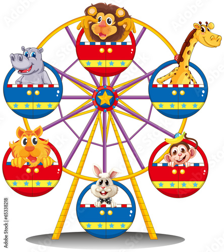 A carnival ride with animals