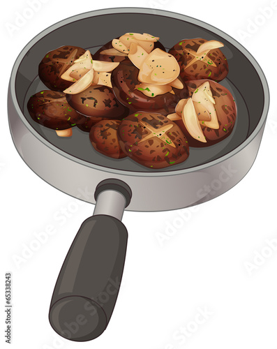 A pan with nuggets
