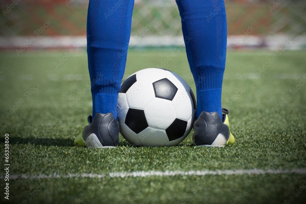 Soccer player's feet on the ball Soccer player's feet on the ball