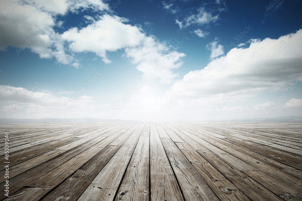 wooden surface under blue sky wooden surface under blue sky