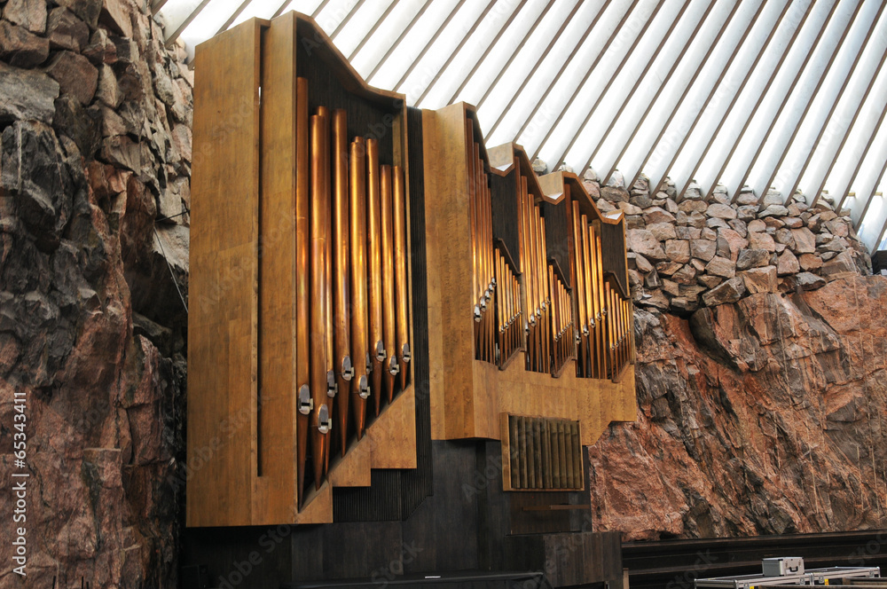 Interior of the Temppeliaukio Church Interior of the Temppeliaukio Church