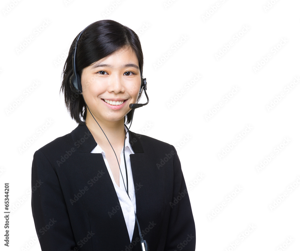Telemarketing headset businesswoman Telemarketing headset businesswoman