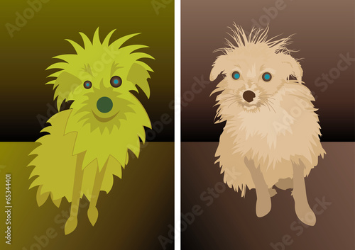 Tiny funny dog caricature cartoon