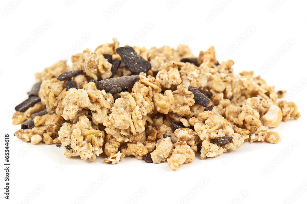 heap of chocolate muesli heap of chocolate muesli