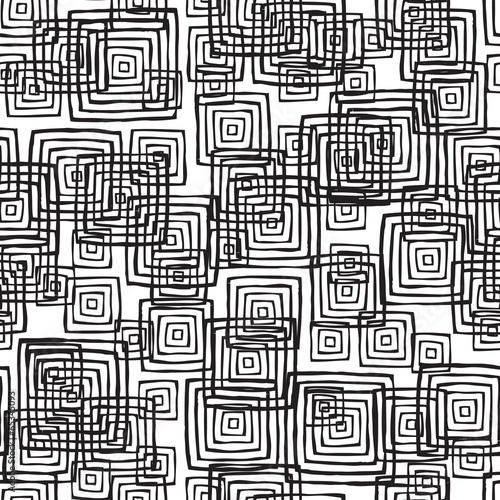 Rectangular seamless pattern in black and white