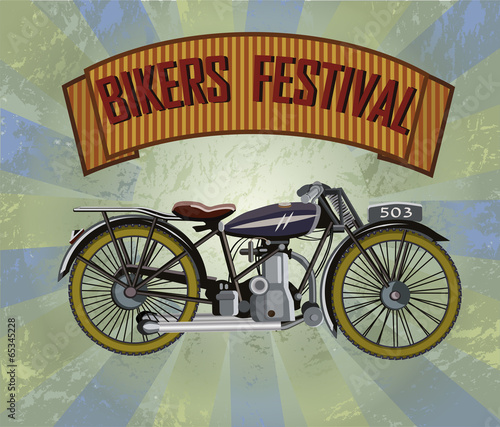 Bikers Festival retro , vector