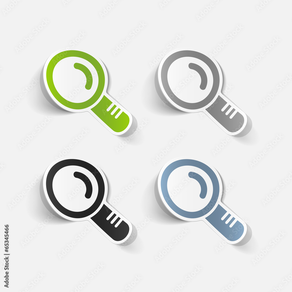 realistic design element: magnifier realistic design element: magnifier