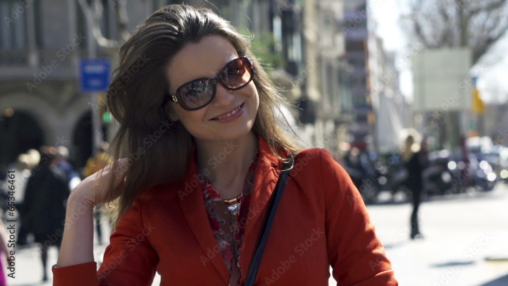 Portrait of woman smiling to the camera, slow motion shot at 120 Portrait of woman smiling to the camera, slow motion shot at 120