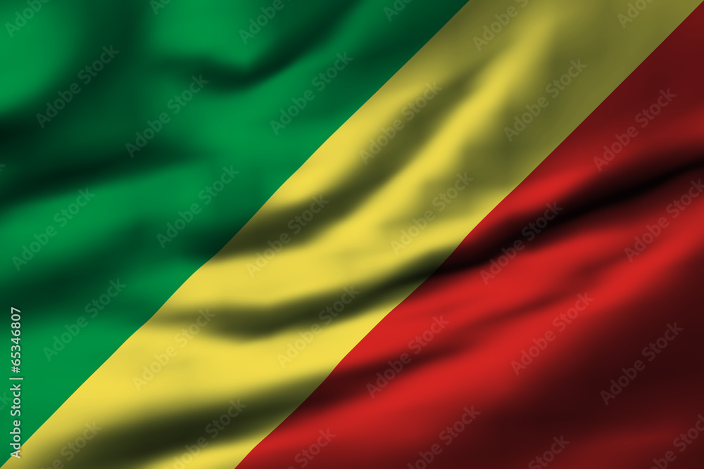 Waving flag, design 1 - Republic of the Congo