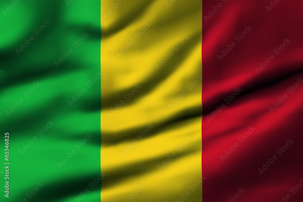 Waving flag, design 1 - Mali