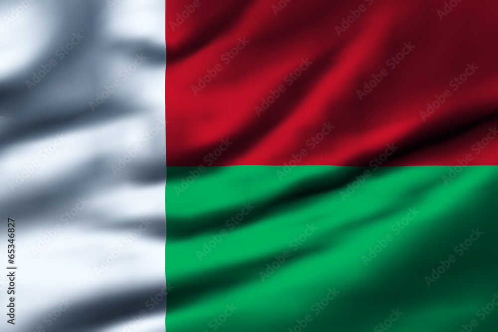 Waving flag, design 1 - Madagascar
