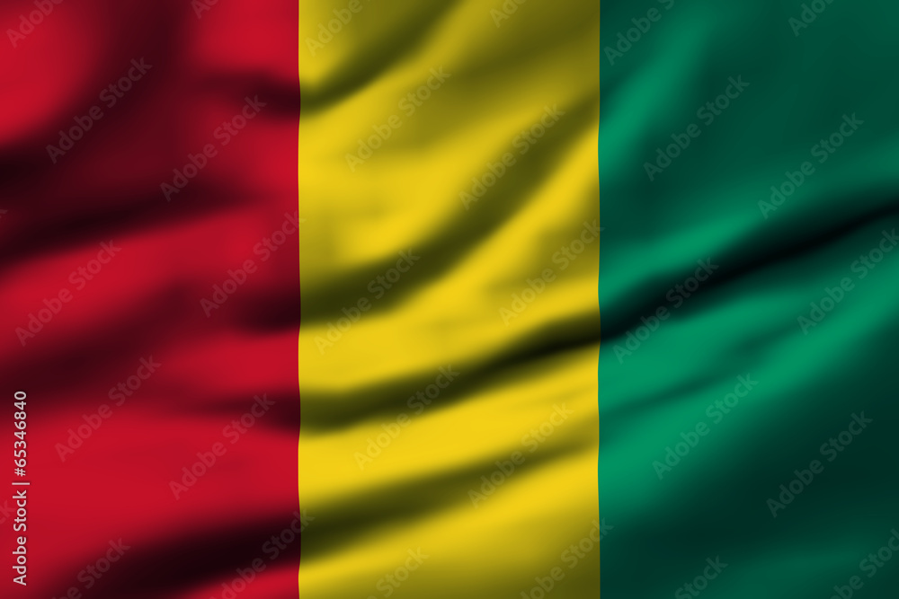 Waving flag, design 1 - Guinea
