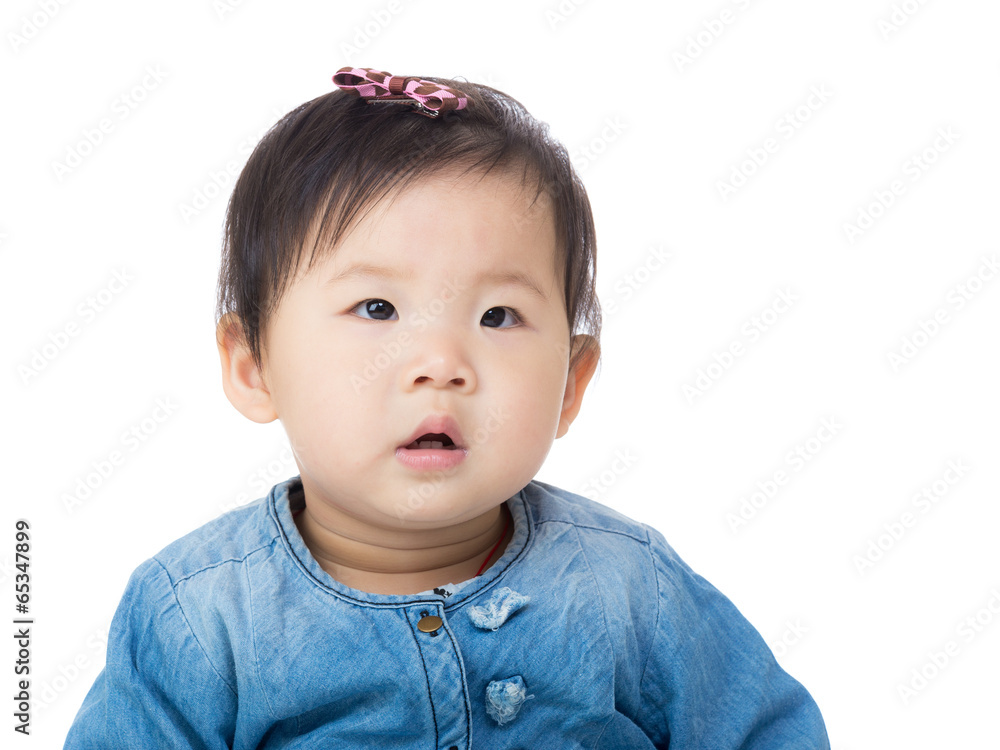 Baby girl isolated on white