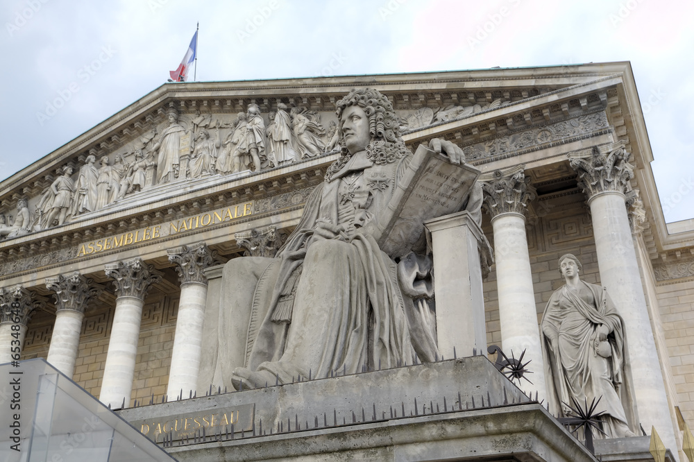Statue near National Assembly. Paris, France