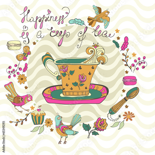 Color tea time background
