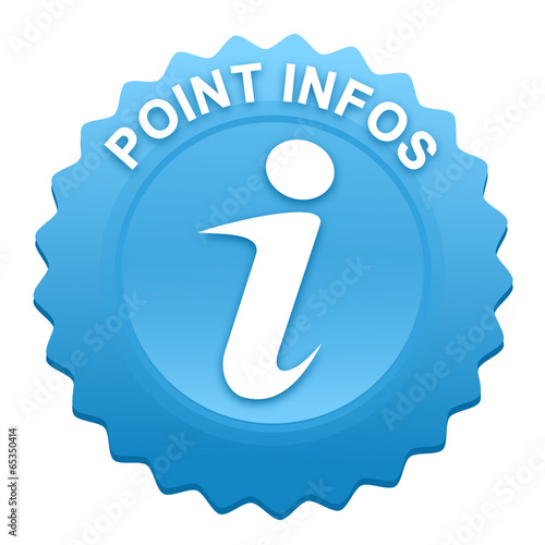 point infos sur bouton web denté bleu