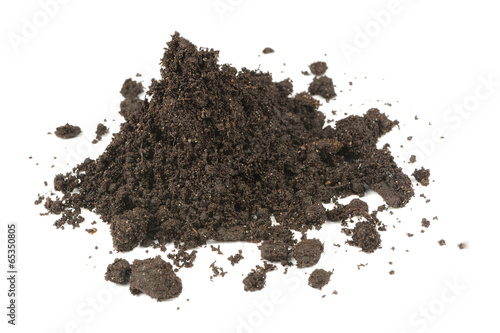Pile of Soil Isolated on White Background