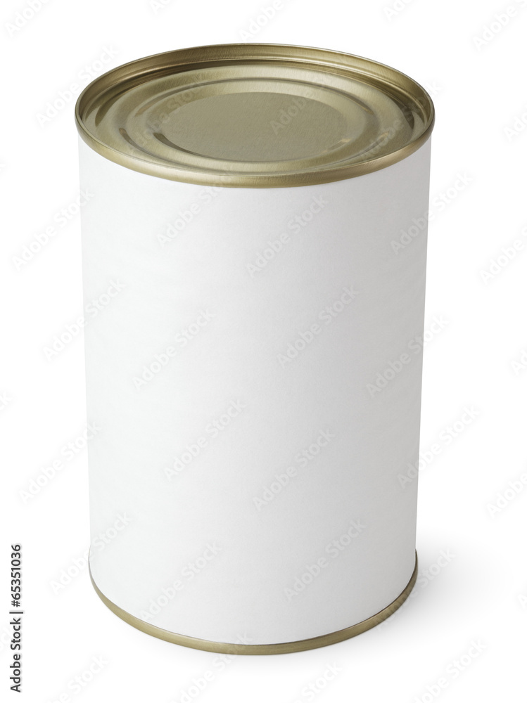 Tin Can with blank label isolated on white Tin Can with blank label isolated on white