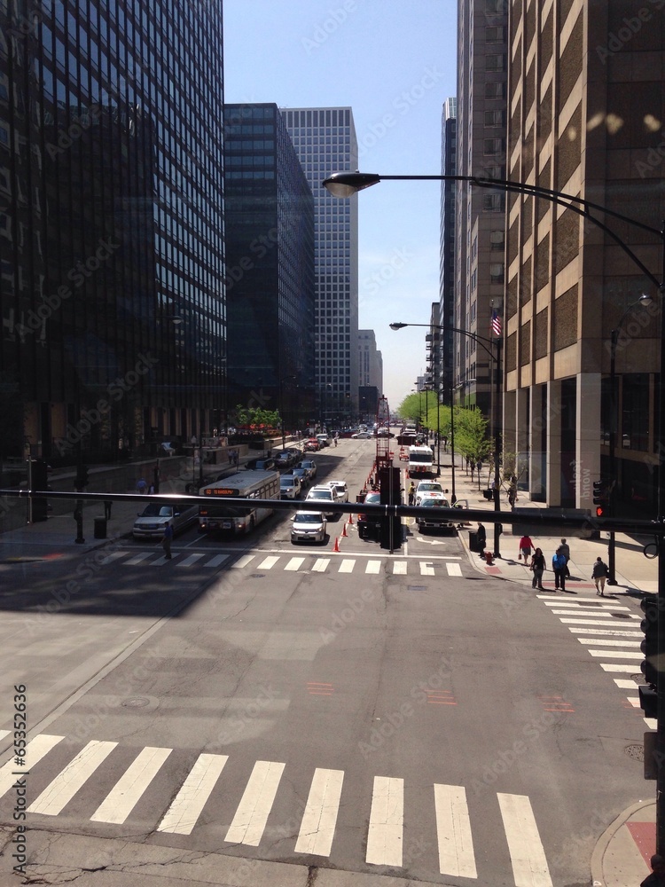 Fototapeta premium chicago mit hochhäusern in der city