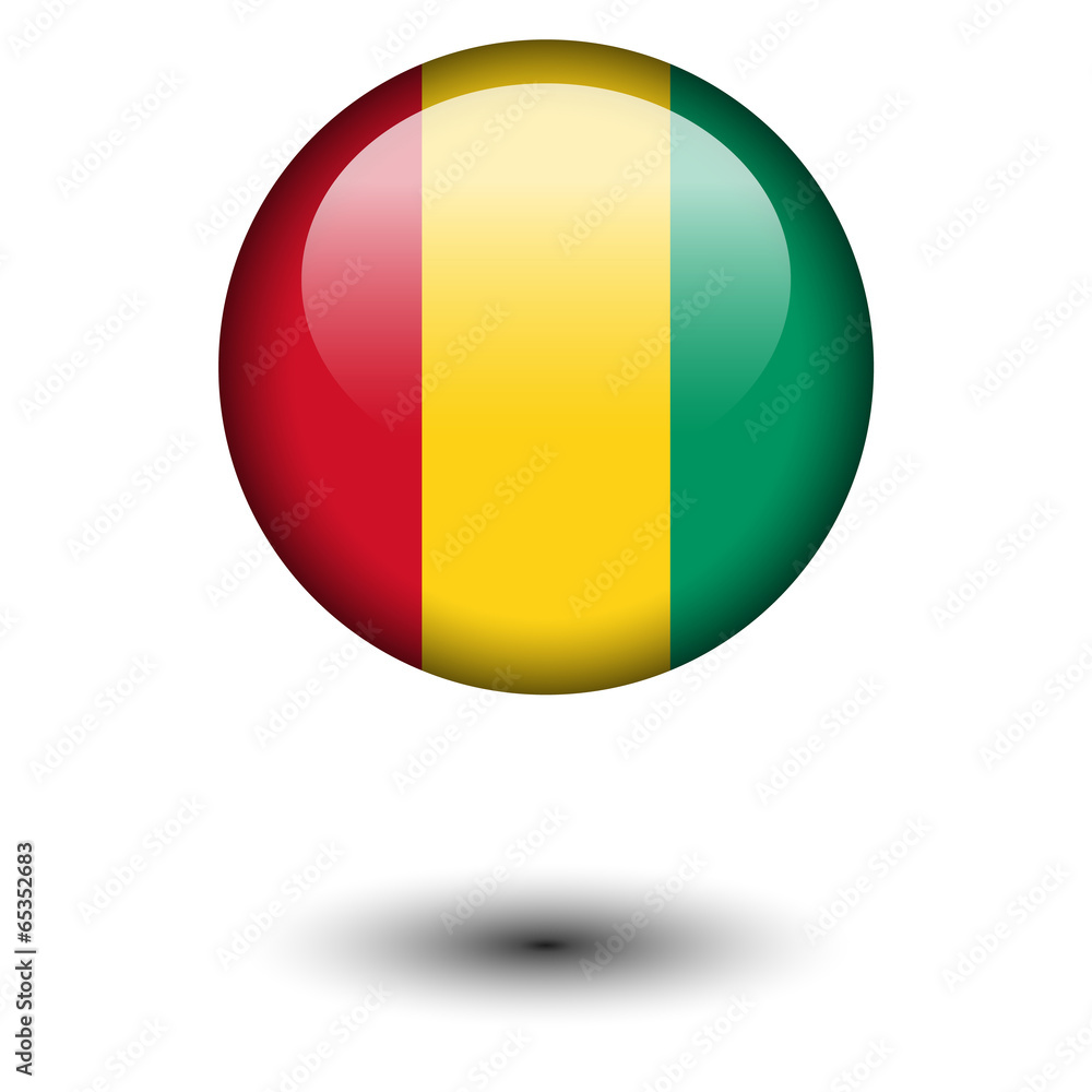 Flag button illustration - Guinea Flag button illustration - Guinea