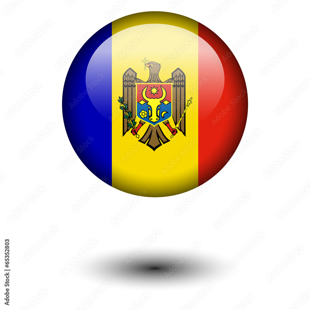 Obraz premium Flag button illustration - Moldova