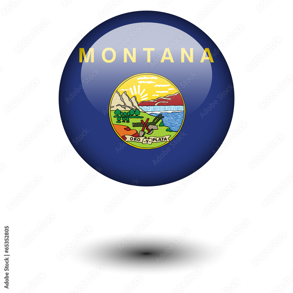 Flag button illustration - Montana Flag button illustration - Montana