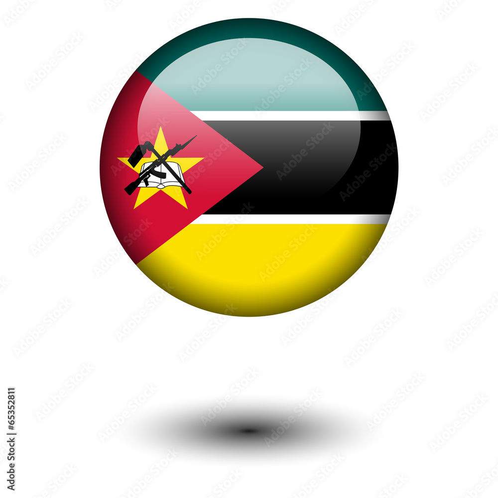 Fototapeta premium Flag button illustration - Mozambique