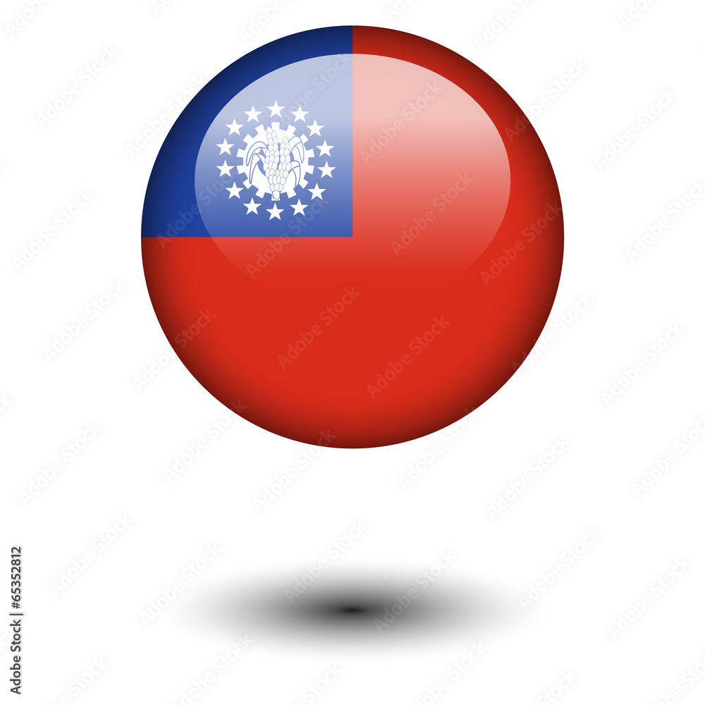 Flag button illustration - Myanmar Flag button illustration - Myanmar