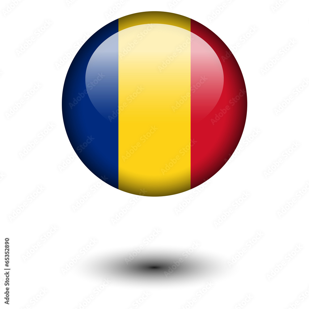 Flag button illustration - Romania