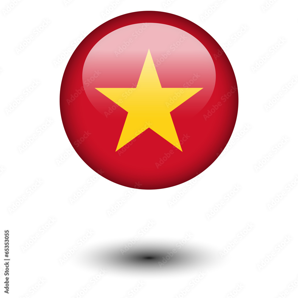 Flag button illustration - Vietnam Flag button illustration - Vietnam