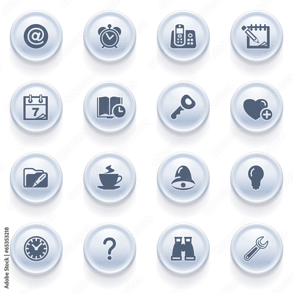 Organizer icons on blue buttons. Organizer icons on blue buttons.