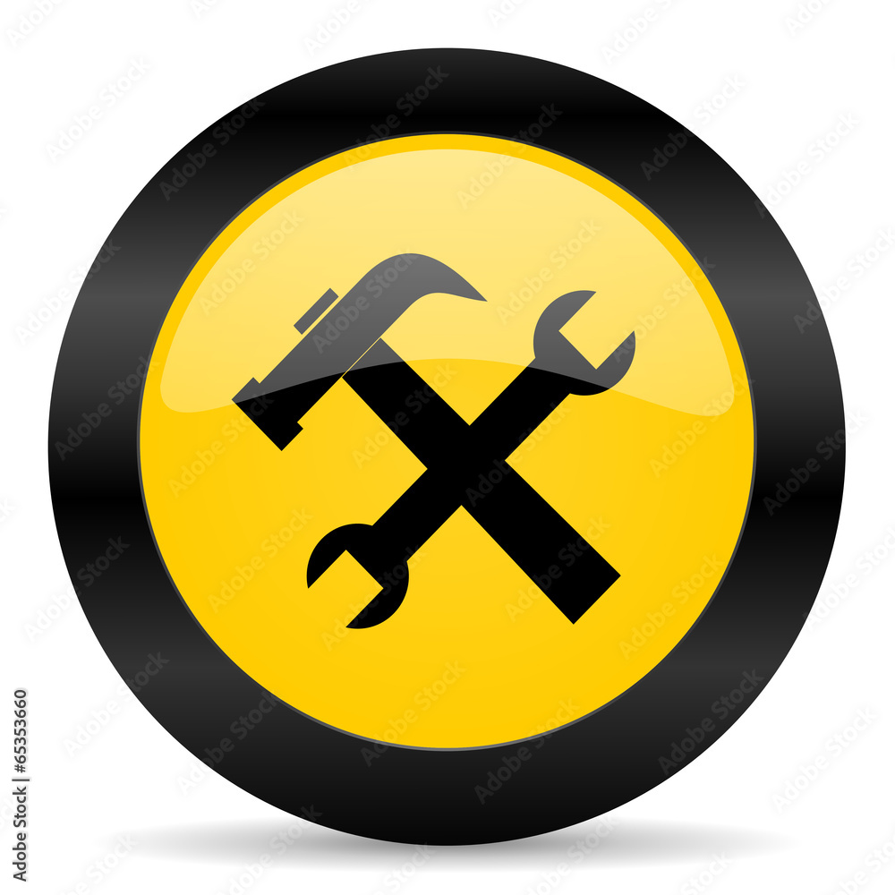 tool black yellow web icon tool black yellow web icon