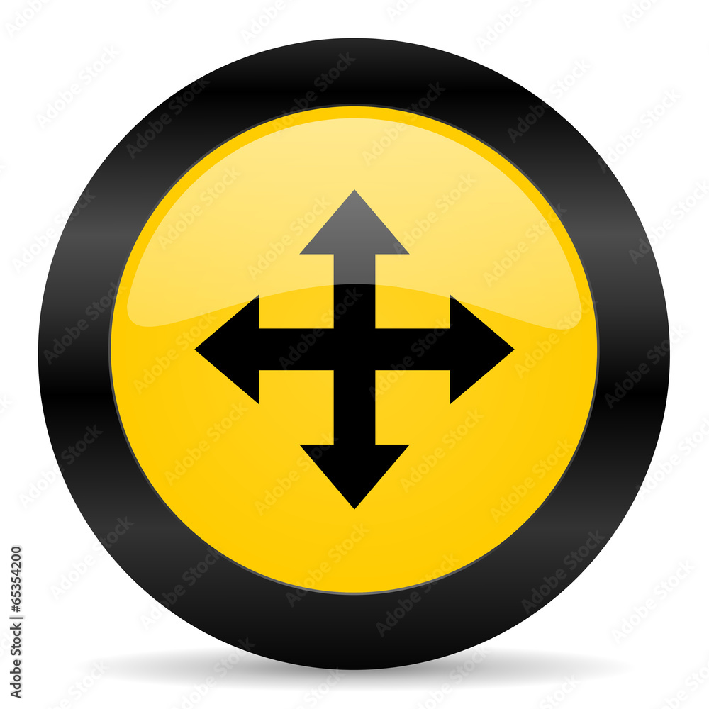 Obraz premium arrow black yellow web icon