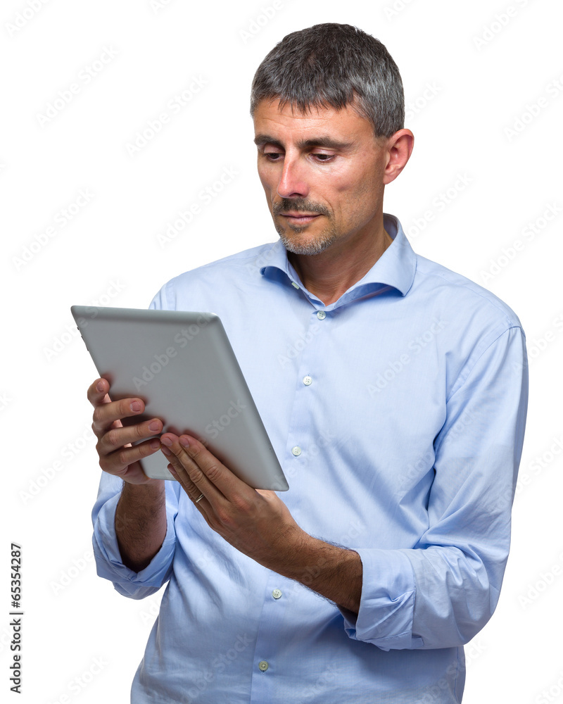 Man using digital tablet Man using digital tablet