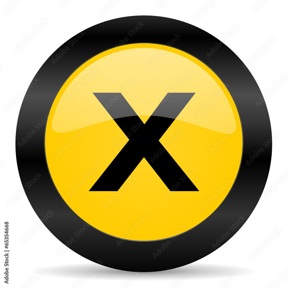 cancel black yellow web icon