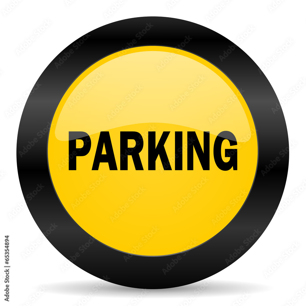 parking black yellow web icon