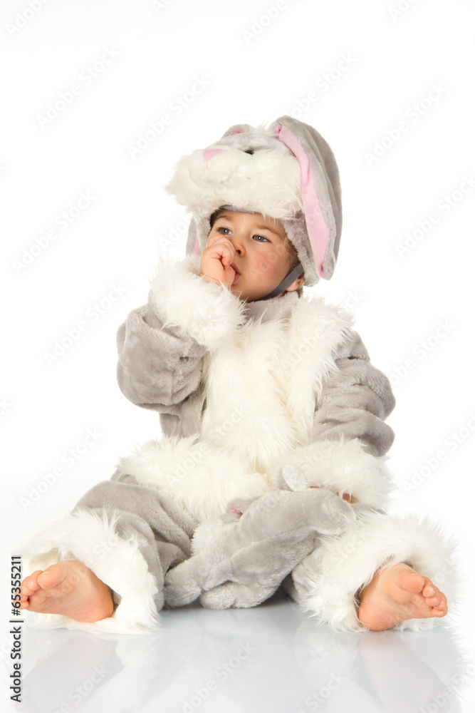 Fototapeta premium Cute baby wearing bunny costume