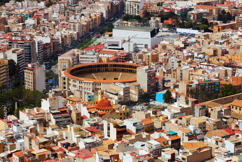 Top view of Alicante with arena