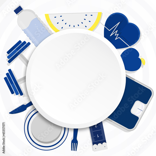 Elements of health with copy space