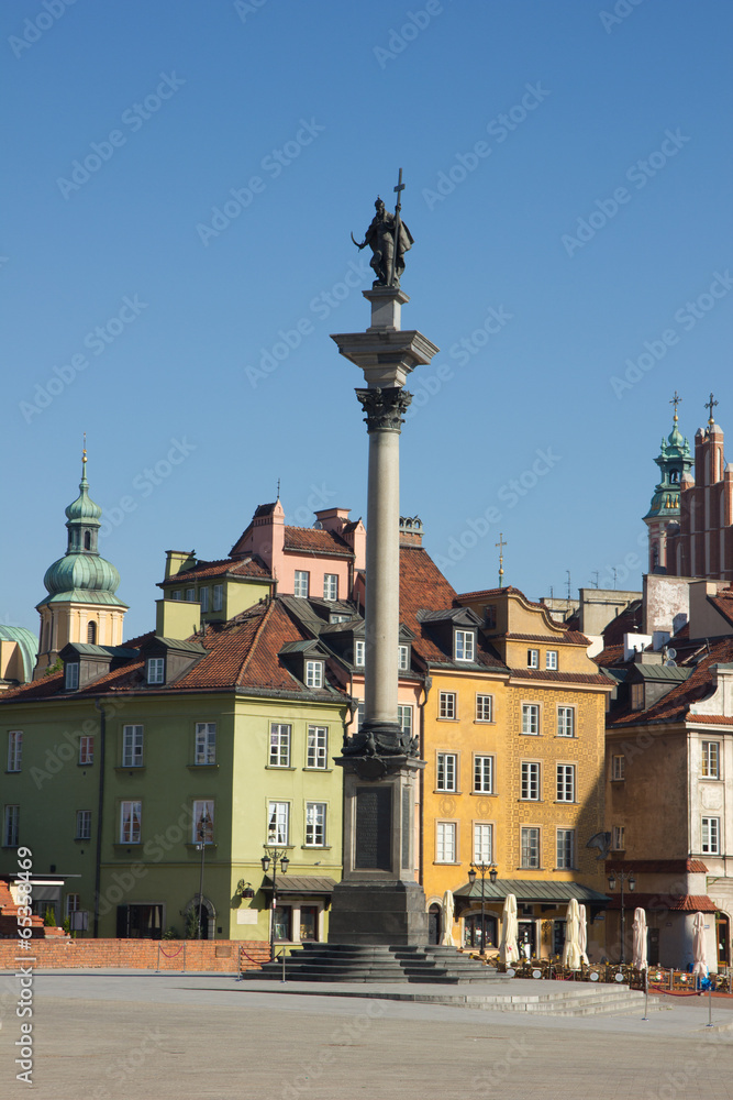Obraz premium King Sigismund column (erected in 1644) on castle square, Warsaw