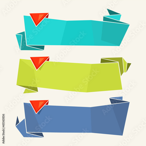 Free Download Origami Paper Banners Vector collection - GFXLoad