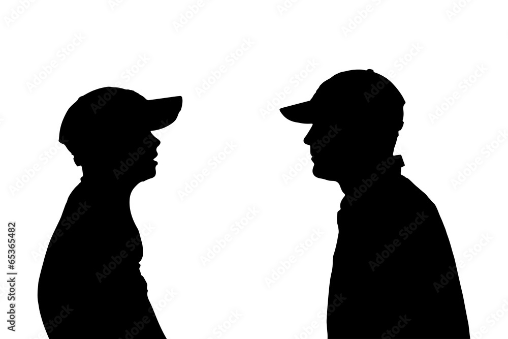 Vector silhouette of a men.