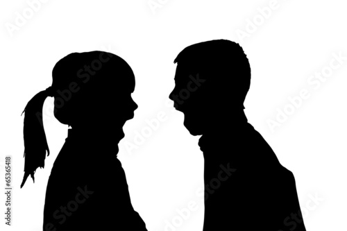 Vector silhouette of children.