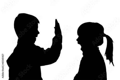 Vector silhouette of children.