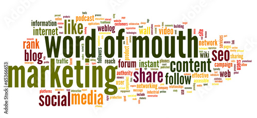 Word of mouth in word tag cloud